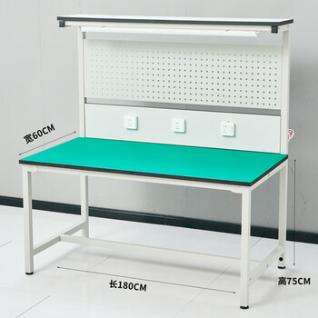 Thickened workbench with hanging board and lights, industrial-grade workshop assembly line console, can be customized without drawers 180*60*75*160