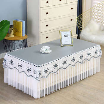 Yusenyi coffee table tablecloth waterproof and oil-proof coffee table cover tv cabinet coffee table table mat rectangular tablecloth suyunfacai silver waterproof and oil-proof length 110 width 55 height 40cm