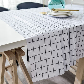 Fantasy tablecloth no-wash rectangular tablecloth tablecloth coffee table student desk mat black and white style/economical thin 120x180cm