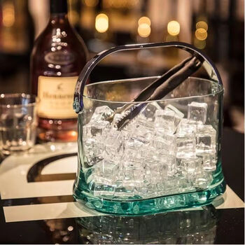 Ktv desktop trash can acrylic ice bucket bar home thickened portable ice bucket high-value internet celebrity ice cube. prince ice bucket green