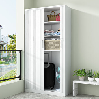 Caowei steel sunscreen balcony cabinet home bedroom bookcase storage storage cabinet cloakroom sliding door storage cabinet extra thick height 200* length 90* depth 40 whole body