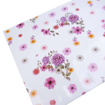 Yusenyi plastic printed square tablecloth waterproof, oilproof and anti-scalding kitchen cabinet drawer enclosure dining table coffee table no washing flower blooming rich 60x60cm