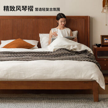 Yusenyi bed bedroom retro bed home high bed head double bed classic large bed bed + mattress 22 thick j56 hard h2u327b01 15002000