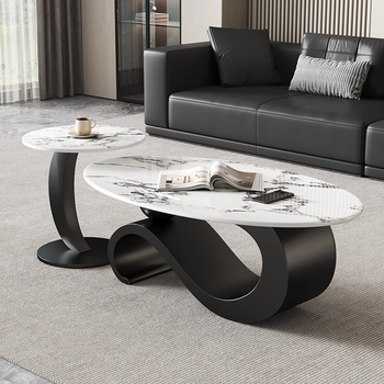 Orange italian style light luxury slate coffee table modern simple living room home small apartment combination sofa minimalist coffee table table