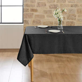 Yusenyi cotton and linen tablecloth new waterproof and oil-proof no-wash household high-end atmosphere coffee table cover black 80x120cm suitable for small coffee table