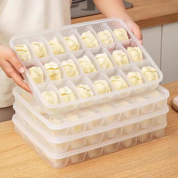 Sungsa dumpling box refrigerator storage box food-grade household divided wonton storage box dumpling storage box quick-frozen dumpling box 18-grid dumpling box 4 layers 4 lids