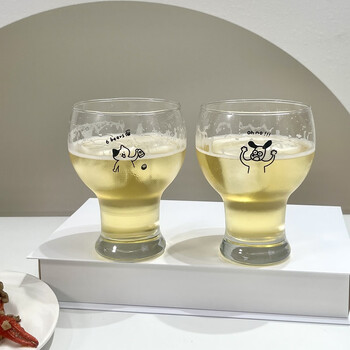 Yusenyi original puppy draft beer cup glass large capacity household craft beer cup juice drink ice coffee cup commercial playing dice cat shocks puppy