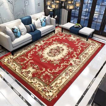 Junliu wool carpet living room new chinese style high-end blended coffee table carpet hand-carved european style bedroom study corridor bay window 1252r encrypted thickening 2.4m*3.3m thickened three-dimensional cut pattern