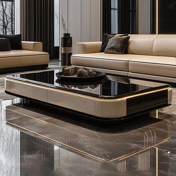 Dexu light luxury high-end coffee table living room home italian minimalist new tea table microcrystalline stone creative modern tea table tempered glass countertop coffee table 140cm