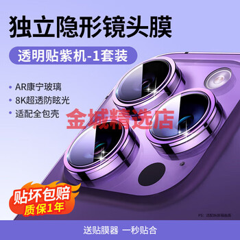 Ugreen is suitable for iphe15prox lens film 14pro mobile phone lens protective film imported corning glass 1 transparent sticker dark night purple 1 set corning glass ar image quality iphe15promax