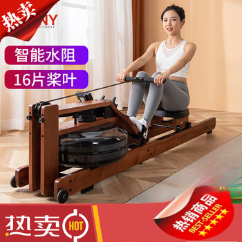 American rowing machine household water resistance smart wooden rowing machine indoor sports fitness equipment paddling machine real scene ap real scene app imported sapele wood delivery to home