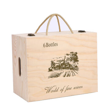Fantasy red wine packaging gift box six-pack red wine box red wine box universal wooden box 6 boxes wine wooden box customization pine six universal double-layer