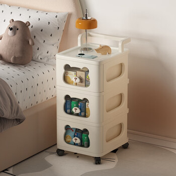 Anya bedside table bedroom 2025 new small bedside table storage rack simple home storage small cabinet 3 layers