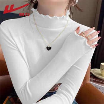 Warrior (warrior) fungus double-sided brushed bottoming shirt for women 2026 autumn and winter new style soft temperature-locking inner warm long-sleeved top