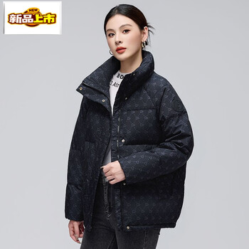 Chujing new winter fashionable down jacket for women thickened and warm with love polka dots loose korean style casual stand collar jacket black s recommended 90-110 catties