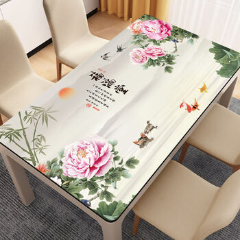 Fantasy flowers blooming dining table mat tablecloth disposable rectangular coffee table tabletop mat blooming wealth please contact customer service for customized sizes