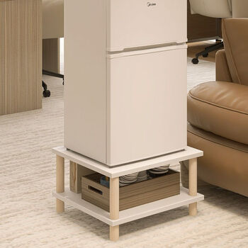 Fantasy small refrigerator base can be disinfected cabinet height bracket solid wood tripod mini refrigerator increased shelf storage rack 1 layer length 30x width 30 floor-standing model