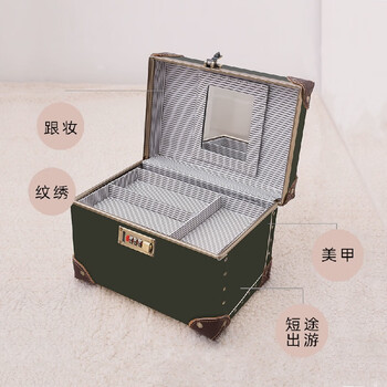 Sanqihu home large capacity women's portable handheld ins style super fire box product storage box password lock retro blue 15 inches