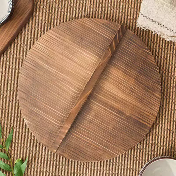 Yusenyi wooden pot lid, household round wok lid, thickened solid wood pot lid, rural large pot lid, water cylinder lid, fir pot lid, free shipping, diameter 22 cm, whole board production