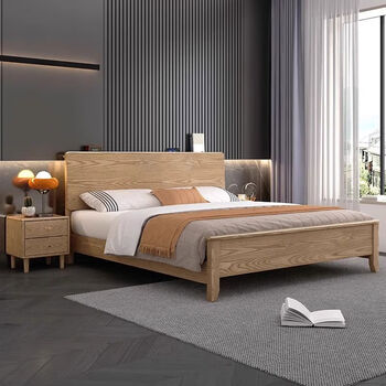 Yusenyimu 18m double bed master bedroom wedding bed 15m bed single bed upgraded silent bed board 15002000 frame structure