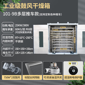 Huili's electric blast drying oven double-opening front and rear doors high-temperature industrial oven oven constant temperature laboratory small drying oven new model 101-9b/3375l large capacity industrial drying 3