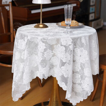Fantasy badminton yarn ball side table cloth style rectangular table cloth coffee table small round table cloth photography blossoming flowers sonic lace round 140cm diameter