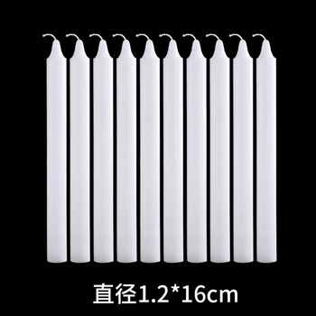 Yusenyi candle household old-fashioned odorless war-ready red wax incense candle wholesale smokeless white special candle for power outage emergency white (fine style) 10 pieces