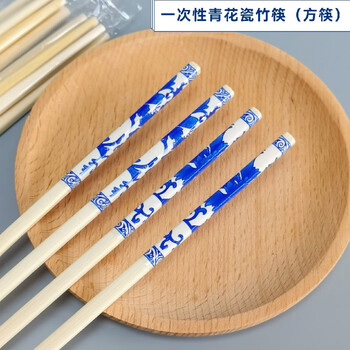 Sanqihu disposable high-end takeout chopsticks 24 porcelain chopsticks for hot pot, individually packaged chopsticks, generous chopsticks, 24cm blue and white porcelain chopsticks, 1000 square chopsticks