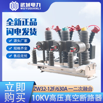 10kv primary and secondary fusion high voltage vacuum circuit breaker zw32-12 outdoor pole-mounted boundary switch independent zero sequence primary and secondary fusion without isolation 630a 3p