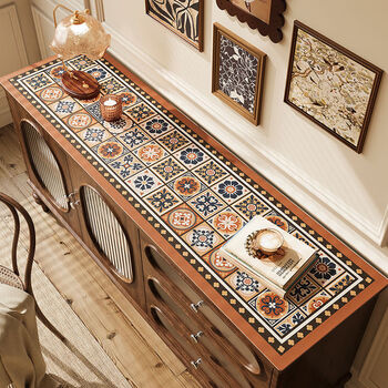 Fantasy tv cabinet table mat shoe cabinet sideboard desktop protection mat cover cloth gj+1053 golden autumn amber 40x100cm gold thickness