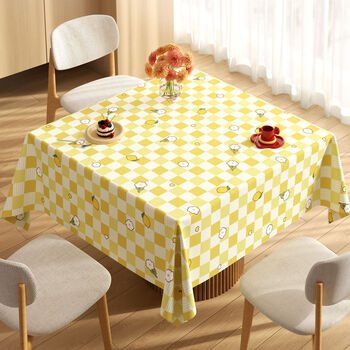 Fantasy small square tablecloth, no-wash square tablecloth style coffee table tablecloth, lemon yellow reflecting the moon, upgraded and thickened, waterproof, oil-proof and anti-scalding. the size can be customized. contact customer service for consultation.