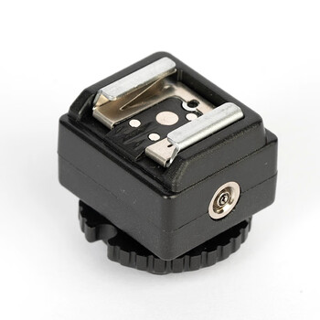 Lancaihe camera flash booster pad base hot shoe converter pc cable adapter hot shoe cold shoe pc port booster base ttl hot shoe base + pc-2.5 line film machine suitable for universal type