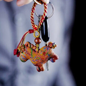 Year of the horse ancient method of fragrant beads dunhuang colorful immediately rich key pendant bag hanging gift birthday gift