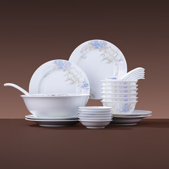 Jingdezhen (jdz) ceramic tableware set, household chinese simple bowl and plate set, housewarming celebration, high-end gift box set, royal hometown