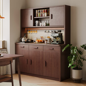 Litai solid wood sideboard integrated wall cabinet living room multifunctional cabinet tea cabinet wine cabinet storage cabinet kitchen storage cabinet new product impulse length 120*40*171.5cm