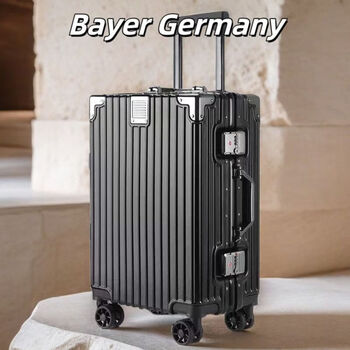 Ye yu german suitcase new style strong and durable trolley case overseas travel suitcase student password box drag case black thickened box + password lock 28-inch tpe rubber universal wheel
