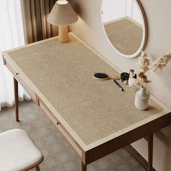 Yusenyi japanese-style dressing table table mat, bedroom table mat, no-wash oil-proof and waterproof leather tablecloth, desk mat, yanrou a 60cmx140cm (high-end texture, light up the space)