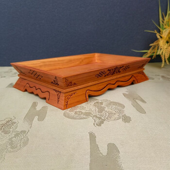 Shi jin serving tray solid wood roasted whole lamb hand-meat tray mongolian meal wooden tray rectangular living room large platter red no. 3 (45*30*7) cm