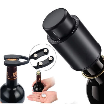 Fantasy red wine bottle stopper, wine vacuum sealing stopper, champagne sparkling wine preservation stopper with date scale (with scale wine stopper) (rubber cap knife)