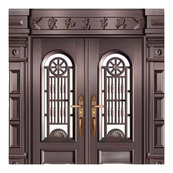 Advanced anti-theft smart face recognition villa door brown