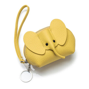 Xiaju 2025 new creative original trendy brand cute elephant coin purse women's compact clutch coin key yellow