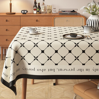 Junyuexi tablecloth waterproof and oil-proof no-wash 2025 new light luxury mat rectangular pvc dining and coffee table tablecloth oriyu 140*200cm