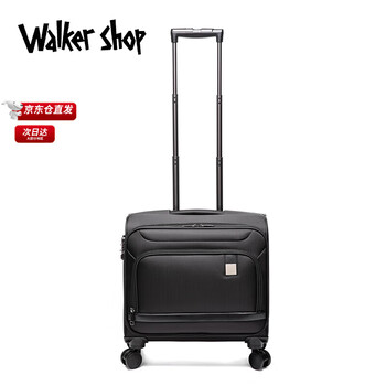 Walker shop high-end business travel trolley suitcase, password suitcase, oxford cloth small suitcase, suitable for boarding the plane, black 18-inch cabin suitcase, can hold 15.6-inch computer