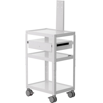 Golet equipment cart with pull-out drawer, mobile workbench, ward round instrument cart, notebook trolley, additional installation_fixed bracket