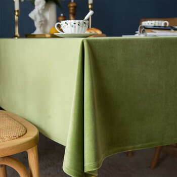 Yusenyi dark green high-end velvet tablecloth high-end dining table rectangular avocado green velvet 180x300cm