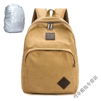 Ye yu wear-resistant canvas backpack for men and women, primary school students, junior high school students, school bags, men's travel bags, computer bags, 8815 khaki color