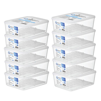 Sp sauce box for storing steamed buns and steamed buns, special storage box for refrigerator and freezer, large capacity, dumpling-level sealing, 6 layers, hot selling 10-piece set, 4.5 liters - 5 pcs + 5.5 liters - 5 pcs, antibacterial rate 99