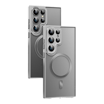 99% new, suitable for samsung s23ultra mobile phone case, samsung galaxy s23ultra magnetic case, anti-fall lens, all-inclusive anti-fingerprint protective case for men and women - titanium gray