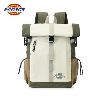Dickies large capacity backpack lightweight outdoor camping mountain travel hiking commuting computer men's and women's school bag green/coffee