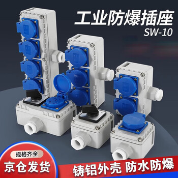 Tianshili industrial explosion-proof socket surface-mounted 220v five-hole 10a three-hole 16a multi-row plug universal explosion-proof waterproof outdoor plug one-way five-hole socket